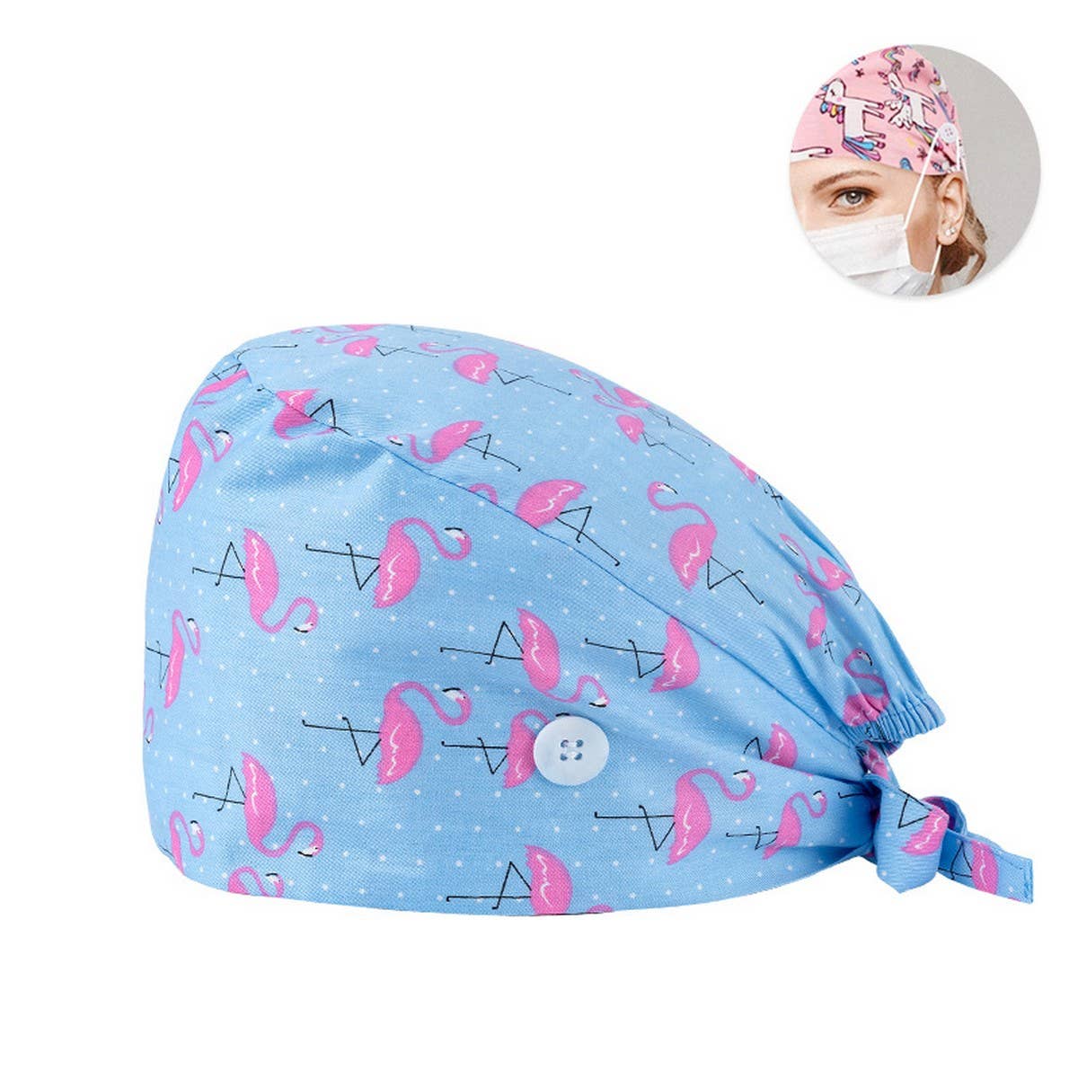 SURGICAL CAP SCRUB CAP COTTON TIE PRINT CAP_CWAH3322