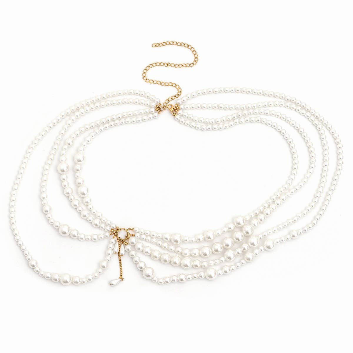 IMITATION PEARL HOLLOW TASSEL BODY CHAIN