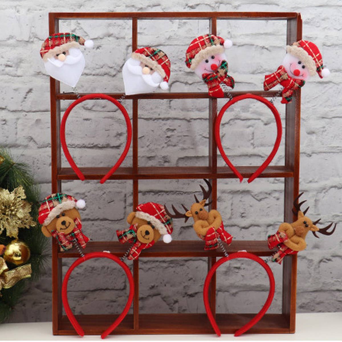 CHRISTMAS RED PLAID CARTOON CHILDREN'S HEADBAND