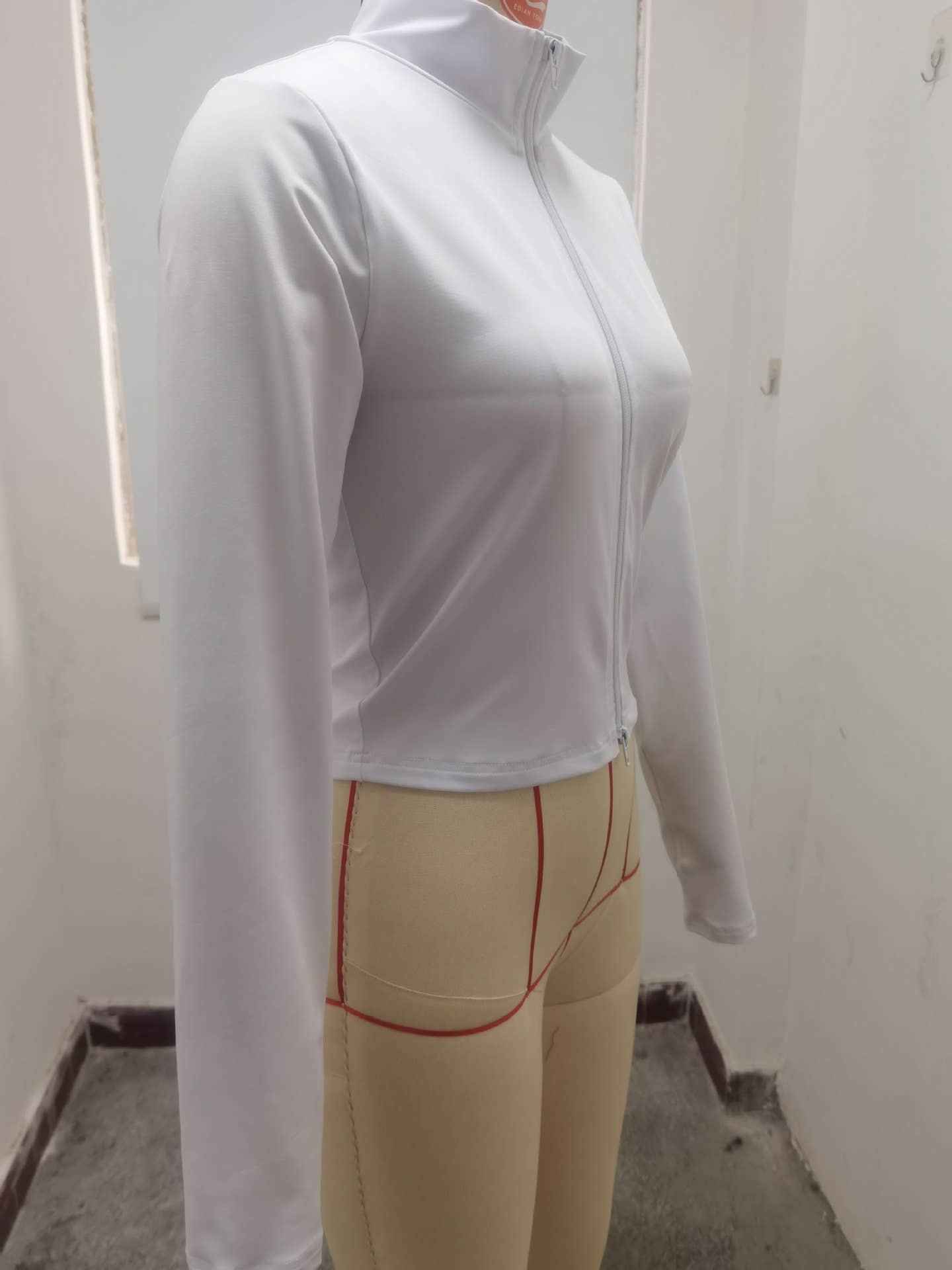 Stand-up collar zipper long-sleeved jacket