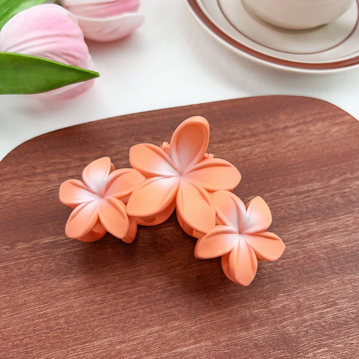 Candy Color Triple Flower Hair Claw Clip_CWAHA1583