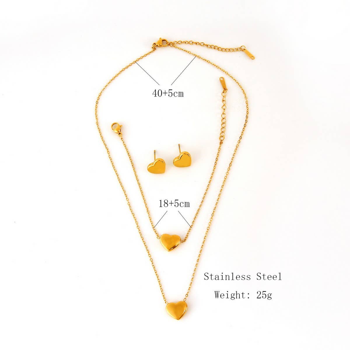 Women??¢s Stainless Steel Heart Jewelry 3-Piece Set_CWMM8880