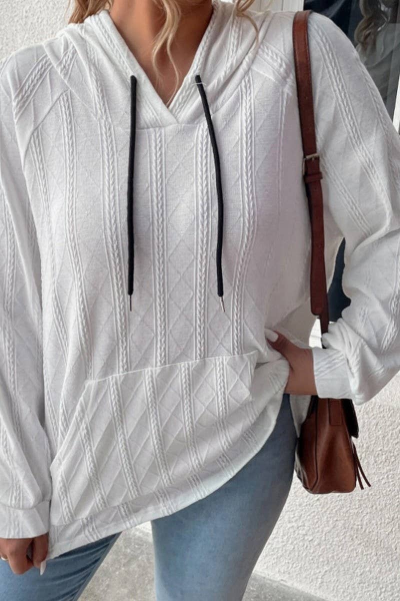 CWOHOL00634_SOLID COLOR HOODED LOOSE-FITTING SWEATSHIRT