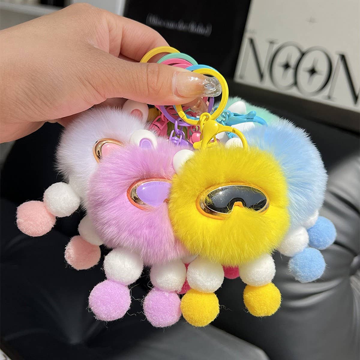 CUTE PLUSH ROBOT CAR KEYCHAIN BAG PENDANT GIFT