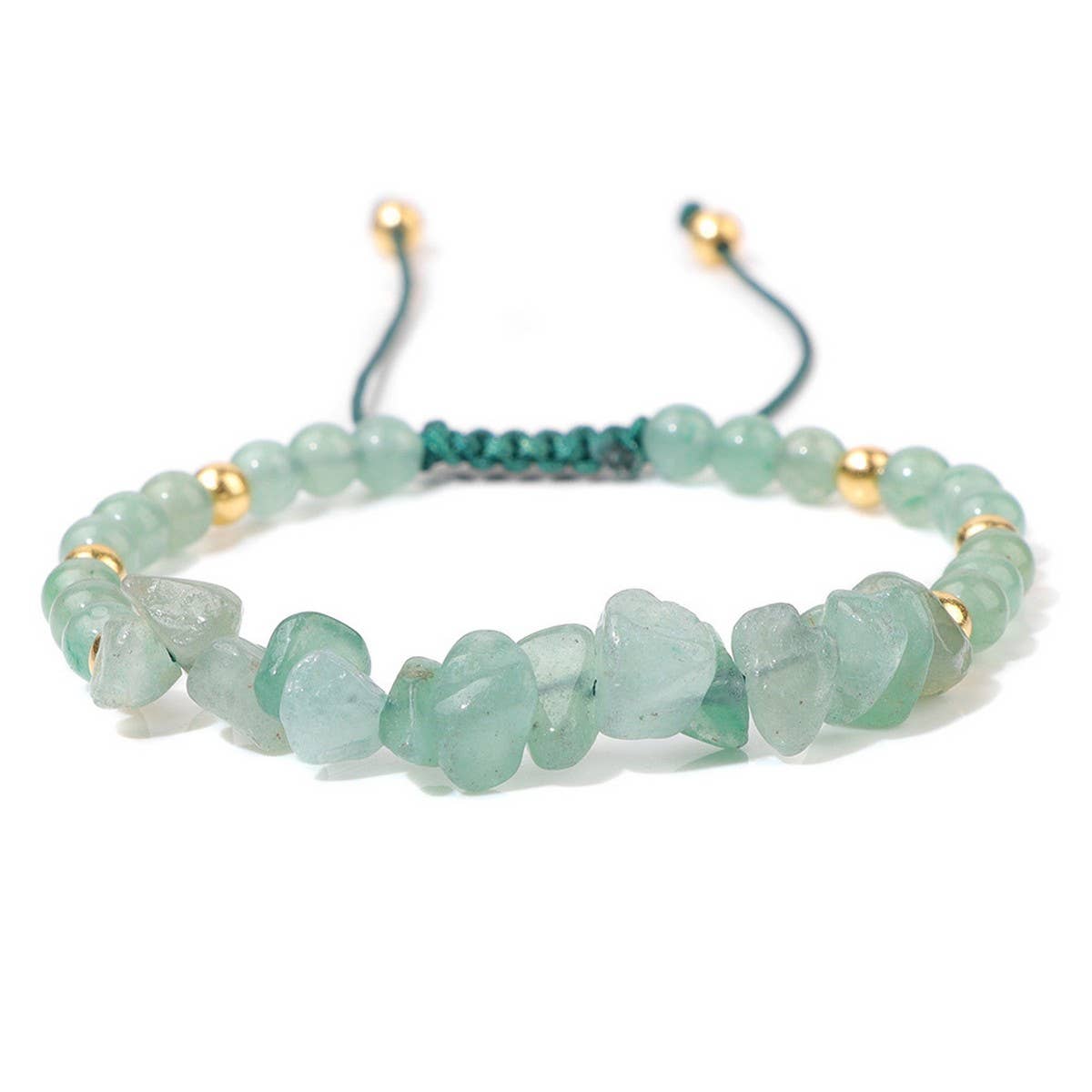 CWAJE4216_NATURAL STONE BEADS BRAIDED GRAVEL BRACELET
