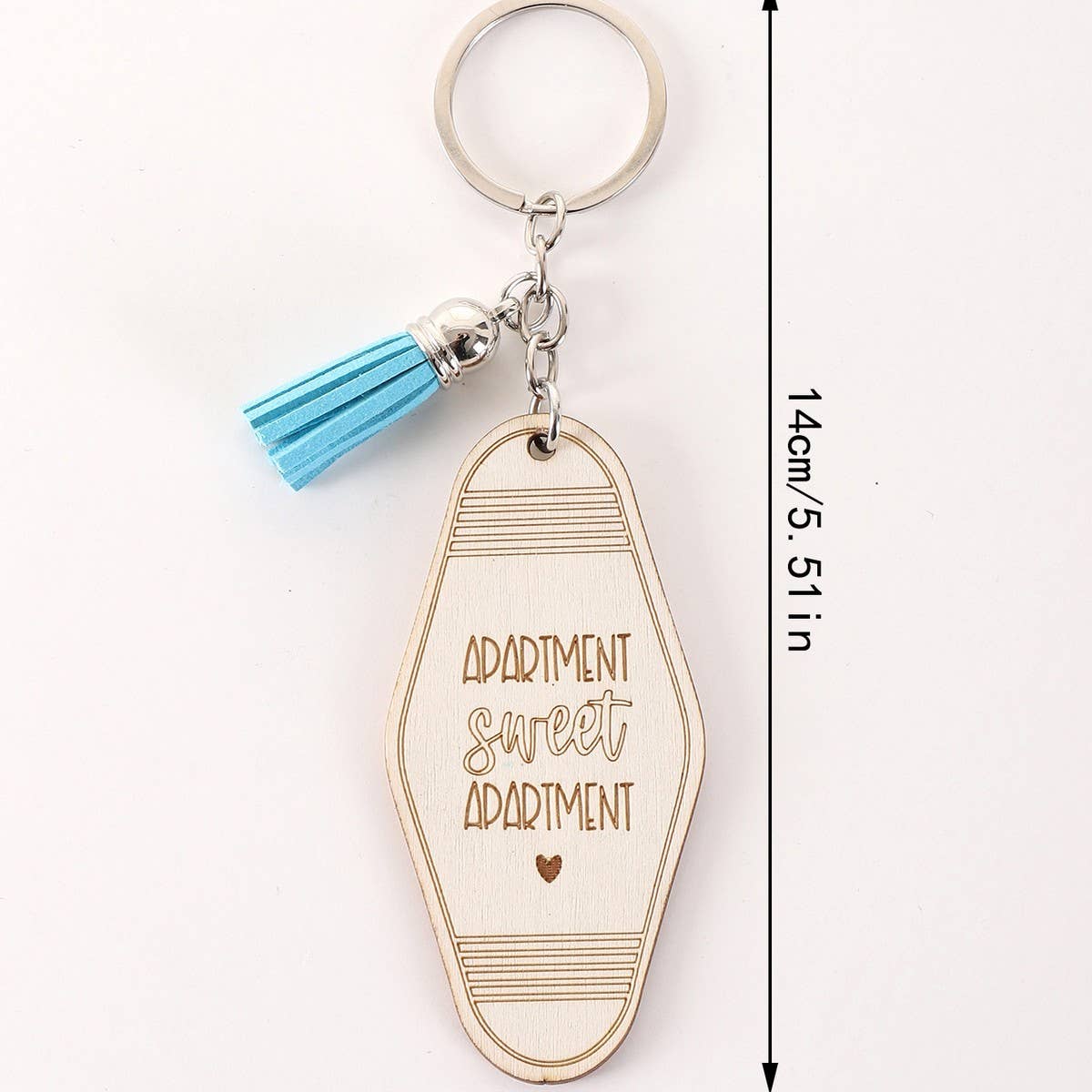LETTER ENGRAVED WOODEN KEYCHAIN