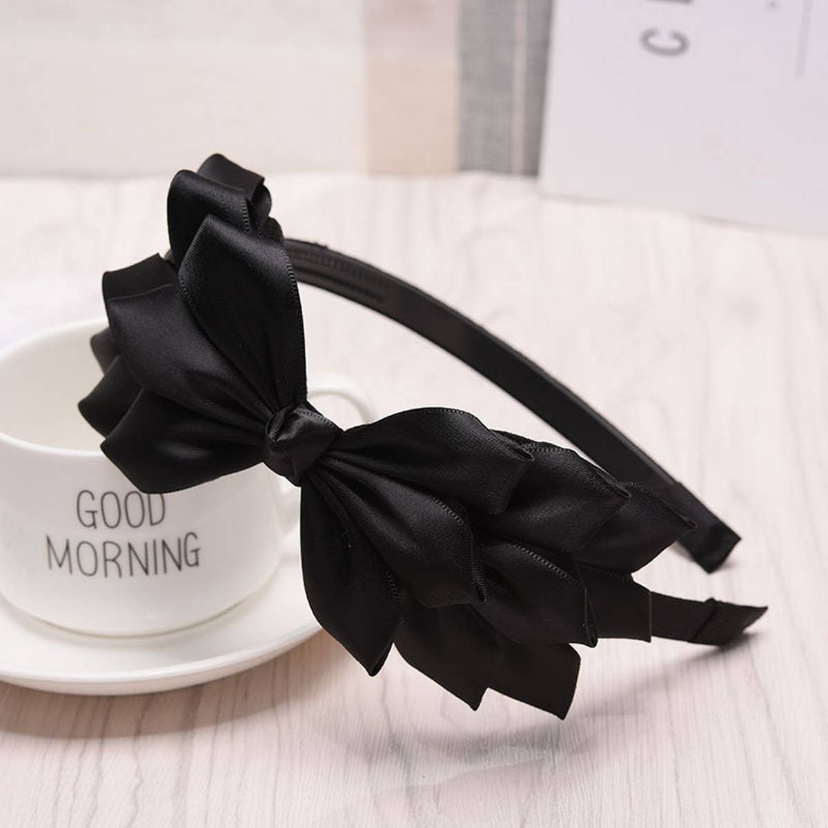 CUTE WOMEN'S SOLID COLOR BOW HEADBAND