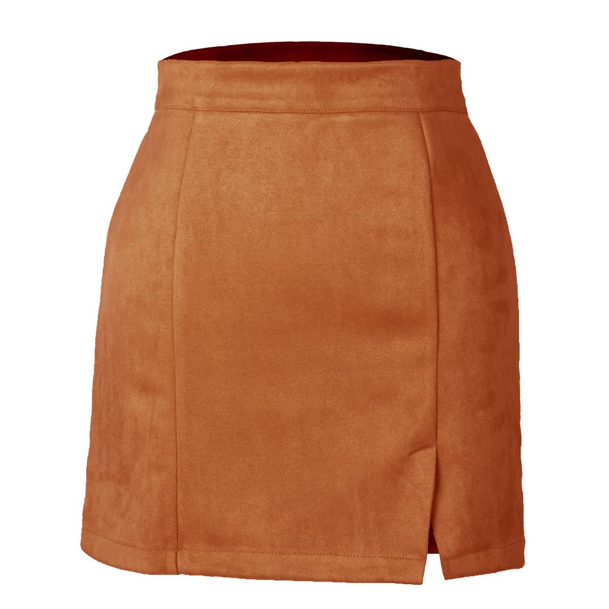 SUEDE HIP-HUGGING MINISKIRT HIGH WAIST ZIPPER SKIRT_CWAB4796