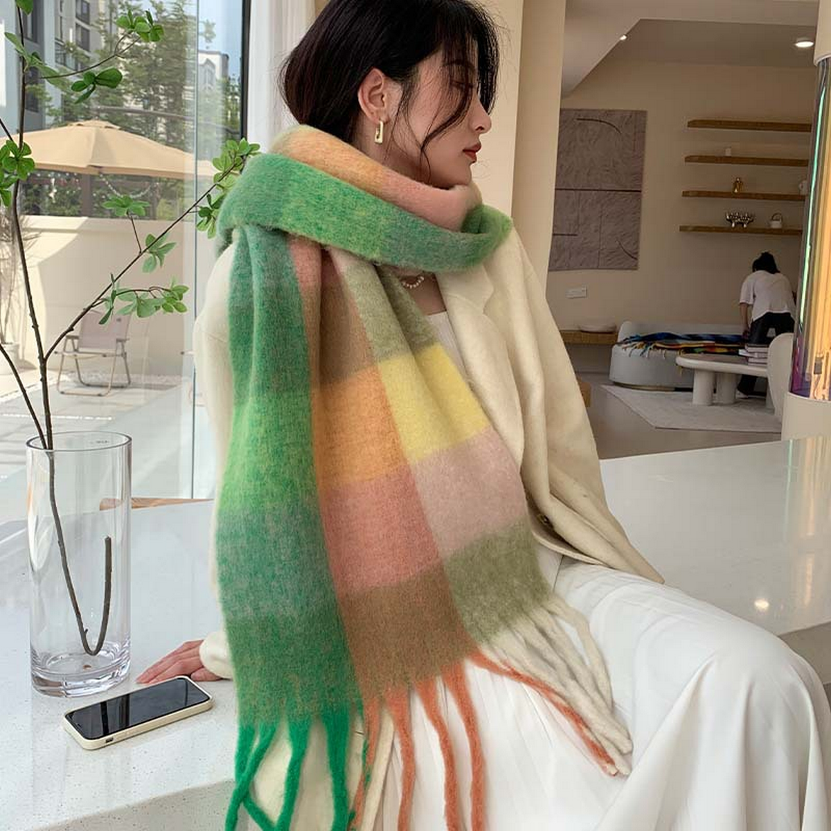 Plush AC Scarf ??Thick Soft Winter Wrap_CWASC2701