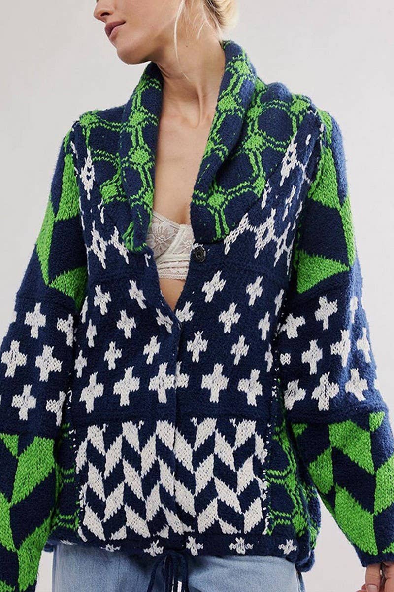 CWOSWL07748_2024 Y2K ABSTRACT PRINT COLLARED KNIT DRESS