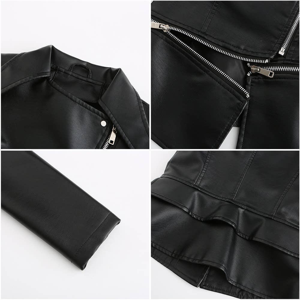 Women's leather garment with removable hem