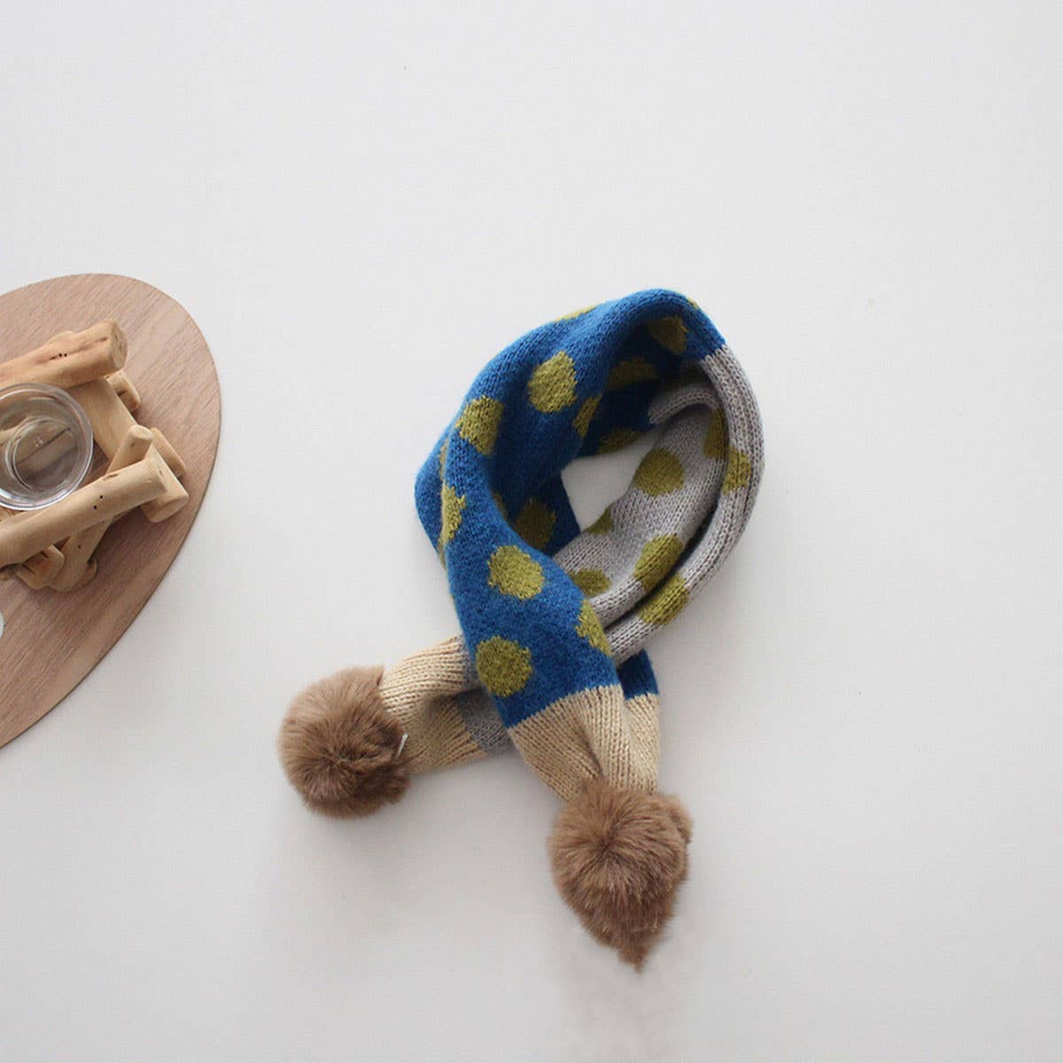 Colorful Polka Dot Knitted Scarf - Kids Neck Scarf