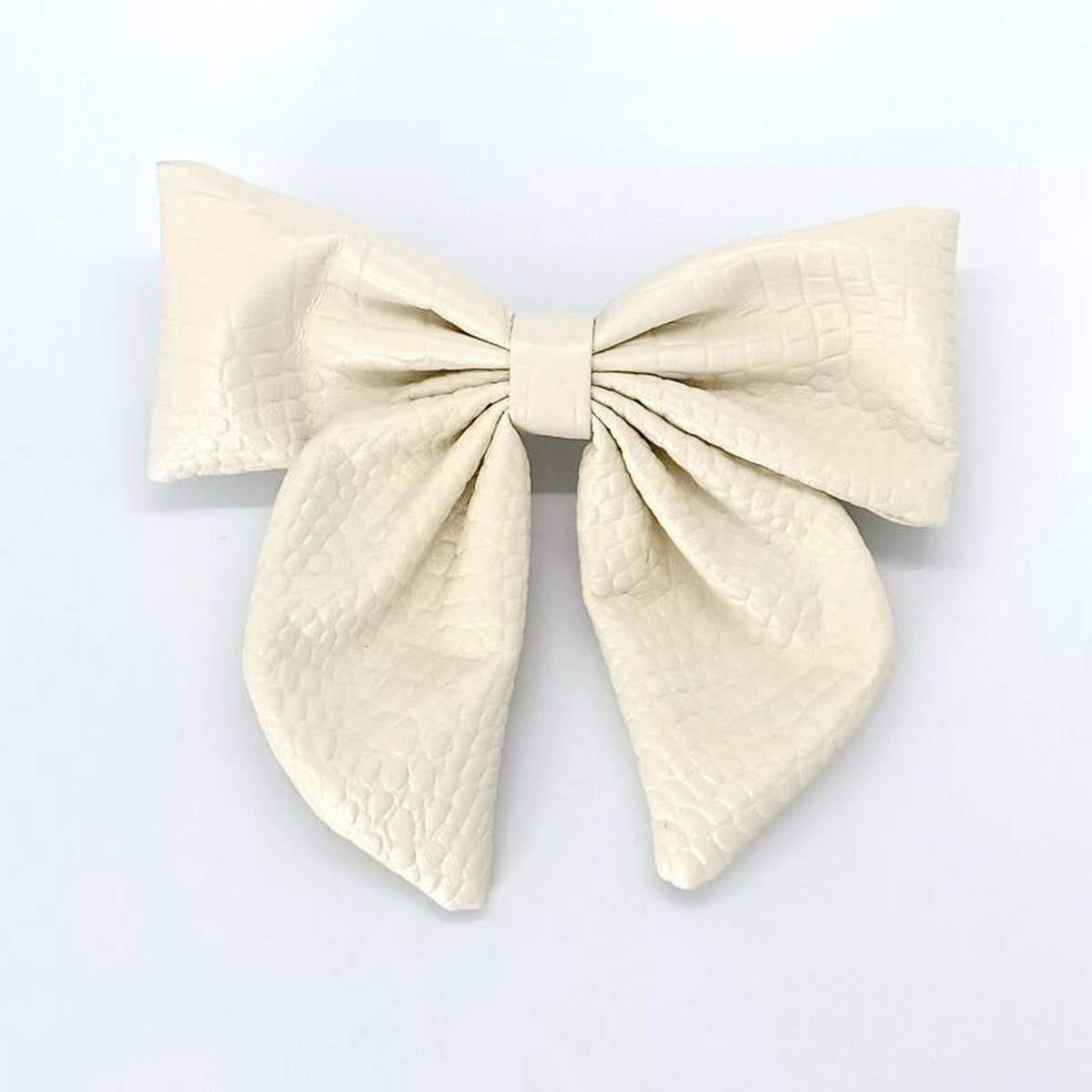 Elegant Croc PU Leather Bow Hair Clip