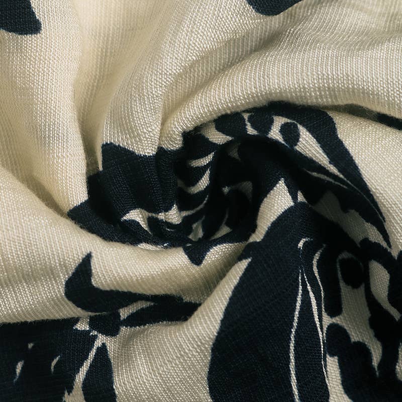 VINTAGE PRINTED STAND COLLAR STYLE ELEGANT SHIRT