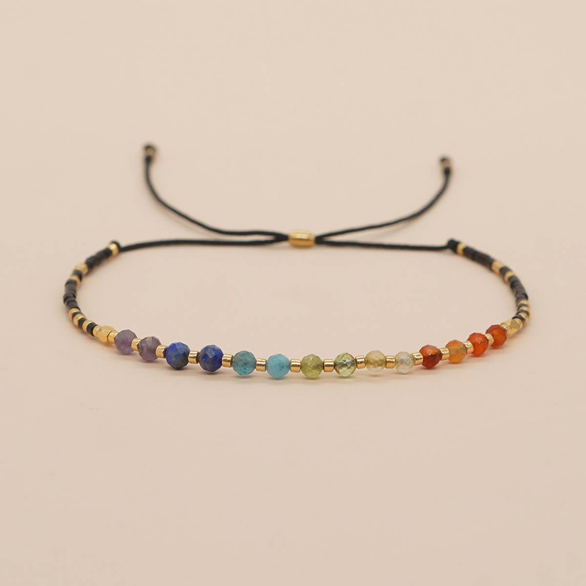 COLORFUL GRADIENT NATURAL STONE RICE BEAD BRACELET
