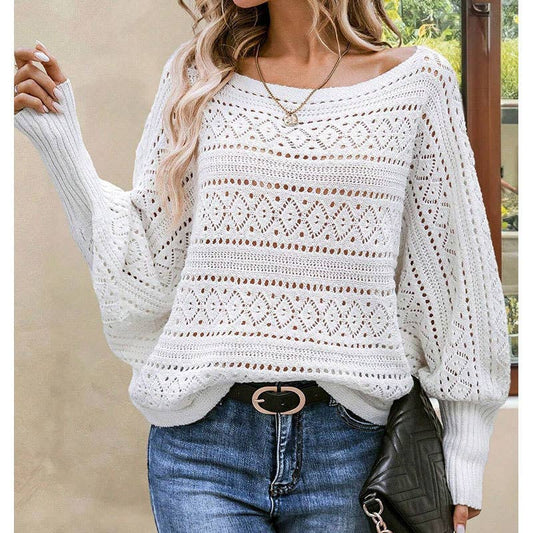 LONG SLEEVE PULLOVER PERSONALIZED HOLLOW KNIT