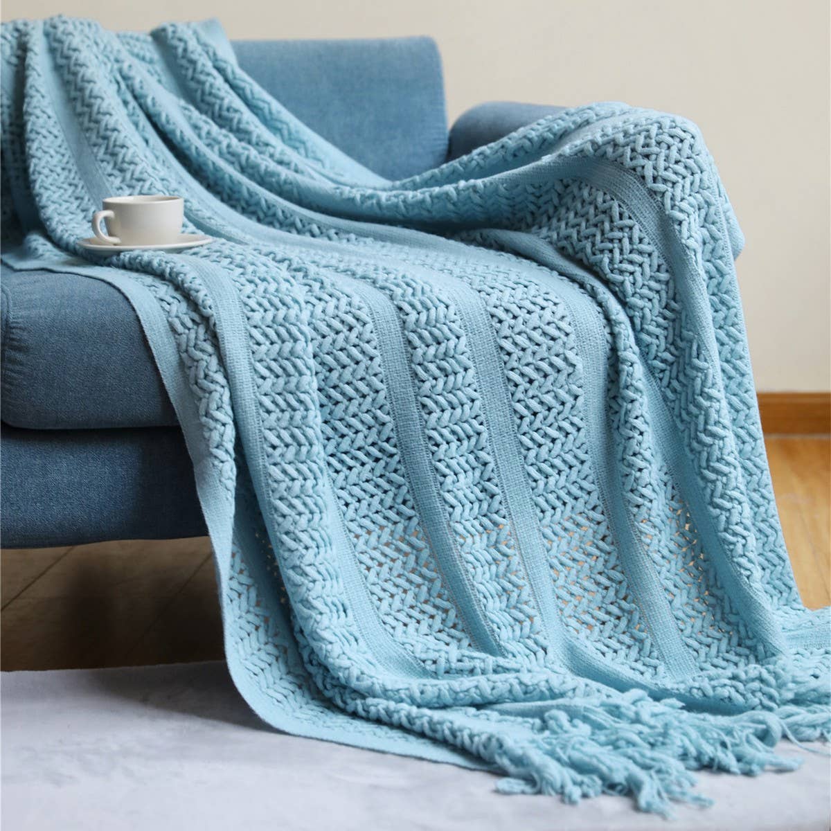 SOFT WARM CHUNKY KNIT BLANKET THROW_CWMM0195