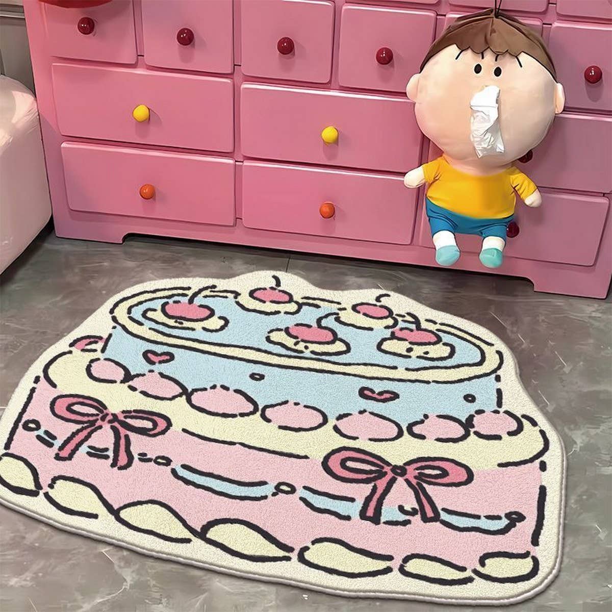 Soft Cake Floor Mat, Bedroom Bathroom Decor Rug_CWMM7507