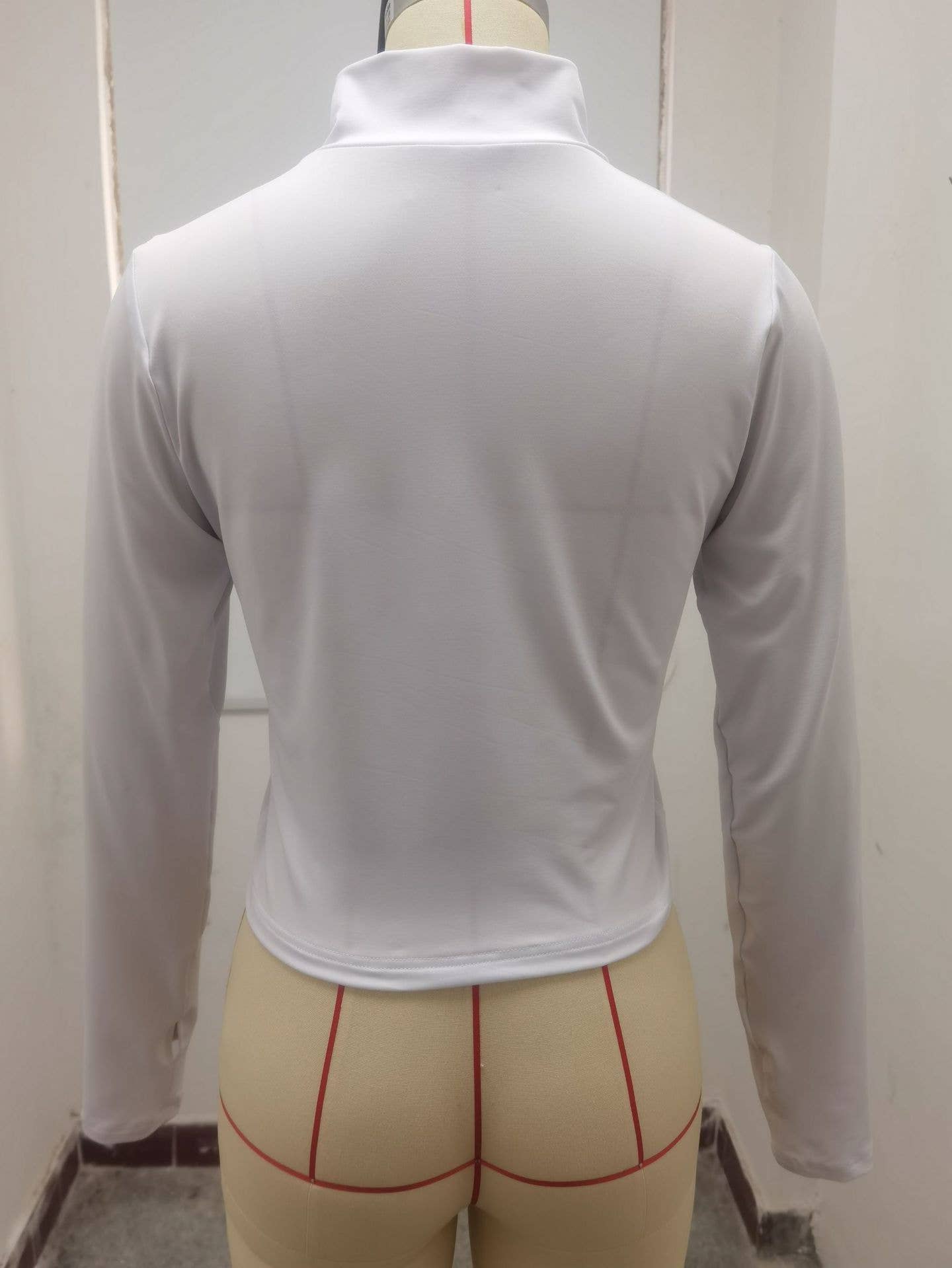 Stand-up collar zipper long-sleeved jacket