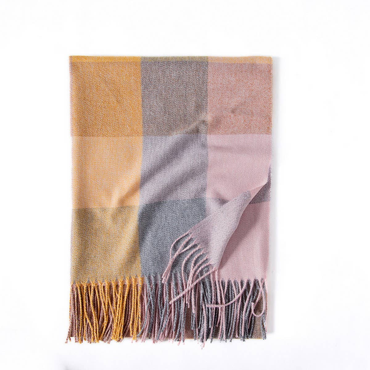 WINTER THICK WARM SHAWL KNIT LARGE PLAID SCARF