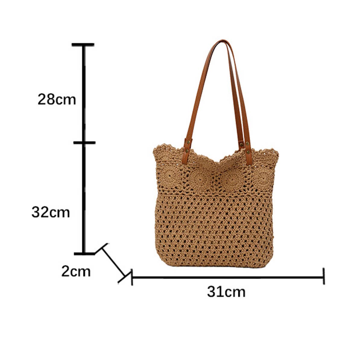 Hollowed-out large-capacity artistic woven bag