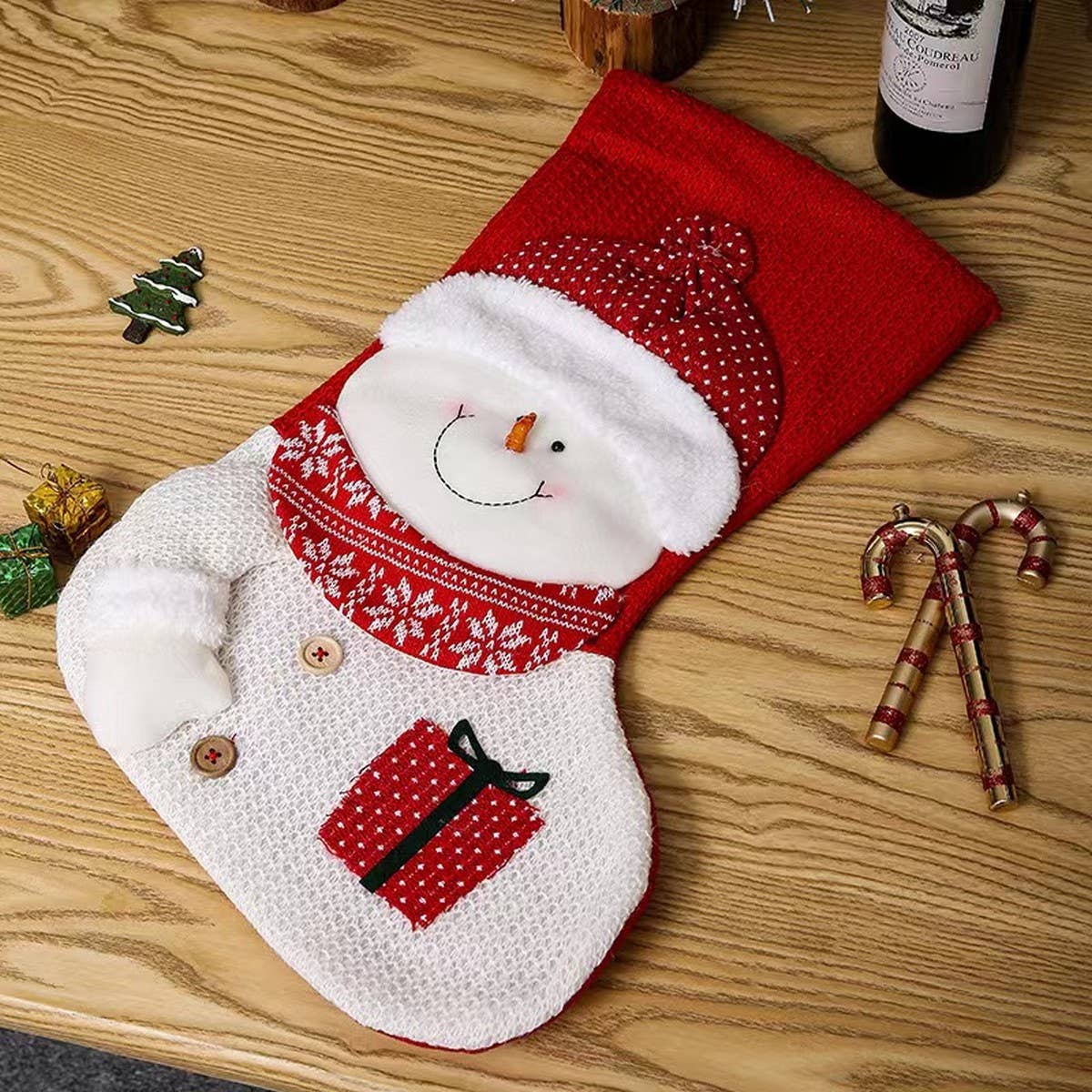 SEQUINED 3D SANTA CLAUS CHRISTMAS STOCKINGS