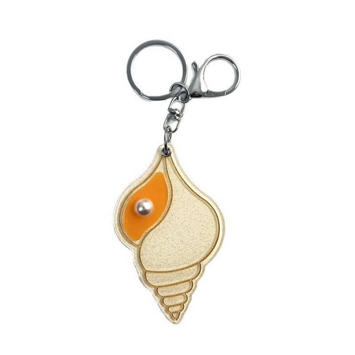 Creative Seashell Round Mirror Keychain Acrylic