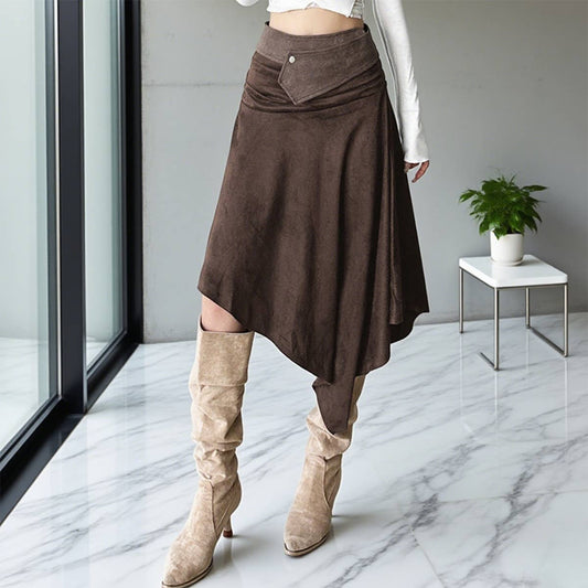 Loose fashion high-waisted irregular skirt