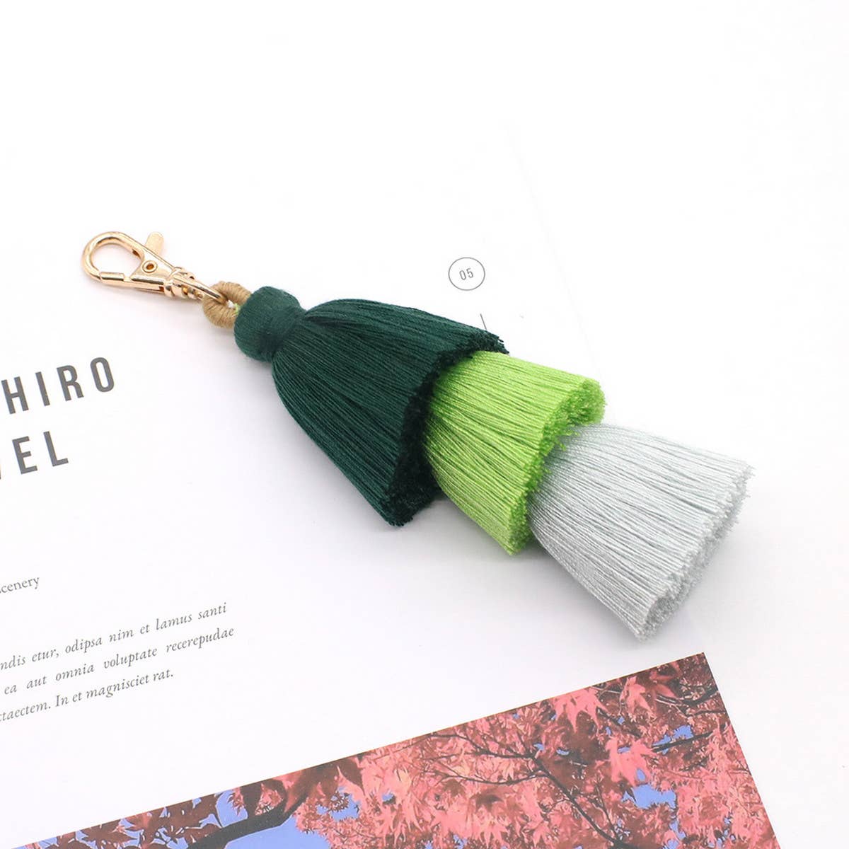 HANDMADE COTTON ROPE TASSEL KEYCHAIN