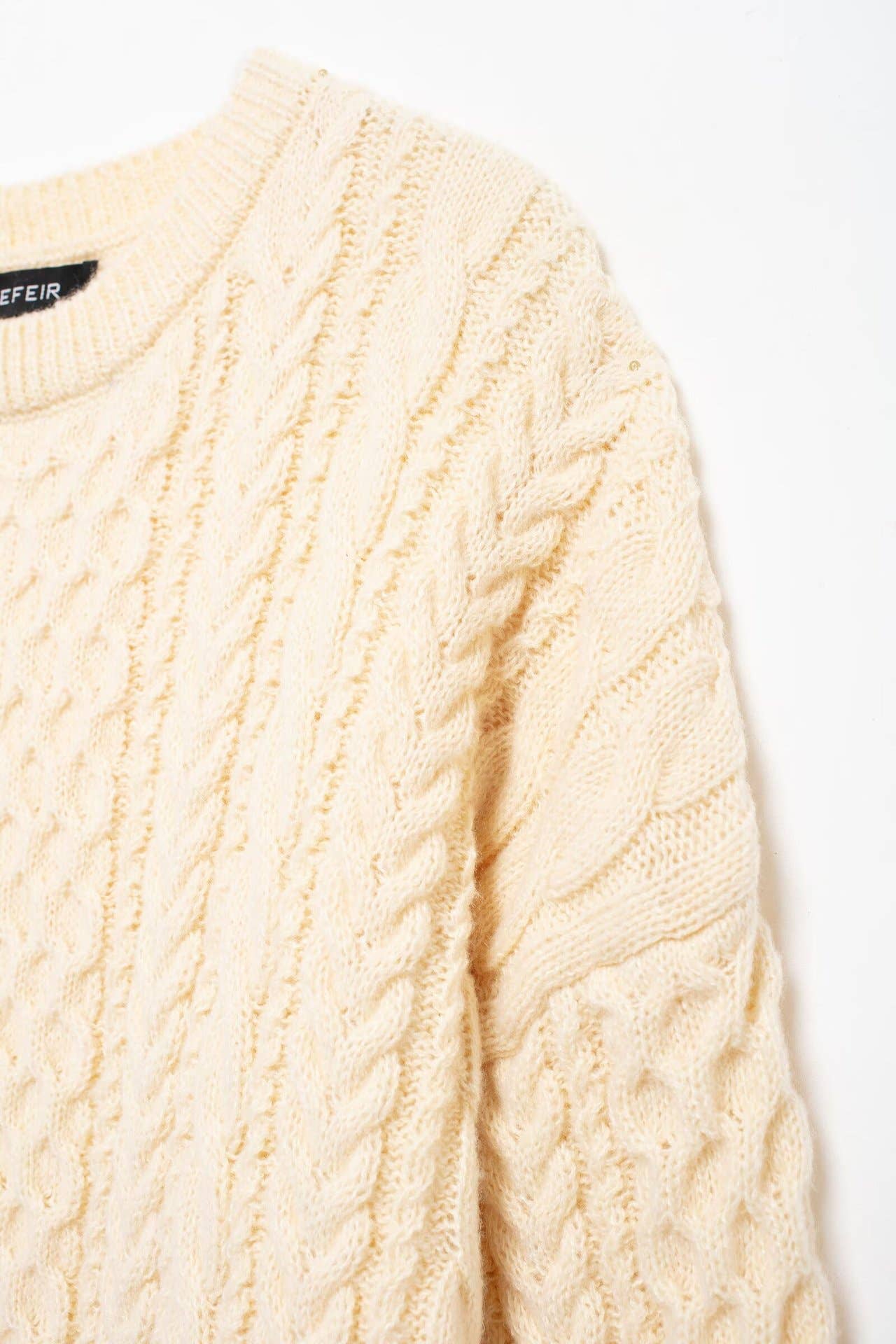 TWIST THICK VINTAGE PULLOVER CREWNECK SWEATER