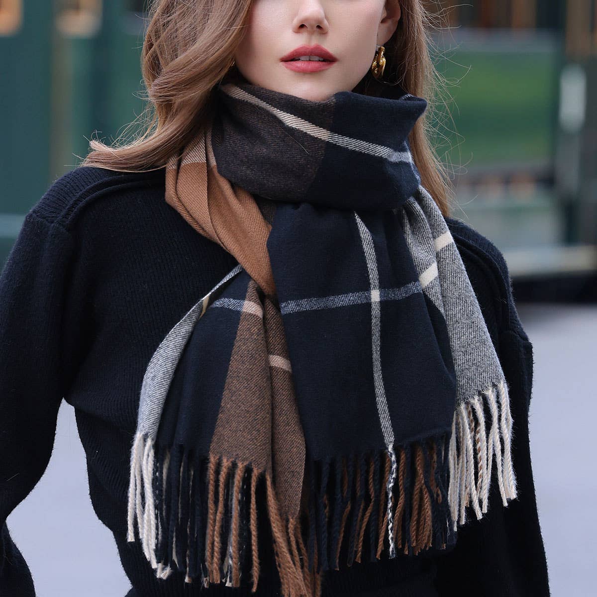 Dopamine color matching cashmere scarf - warm