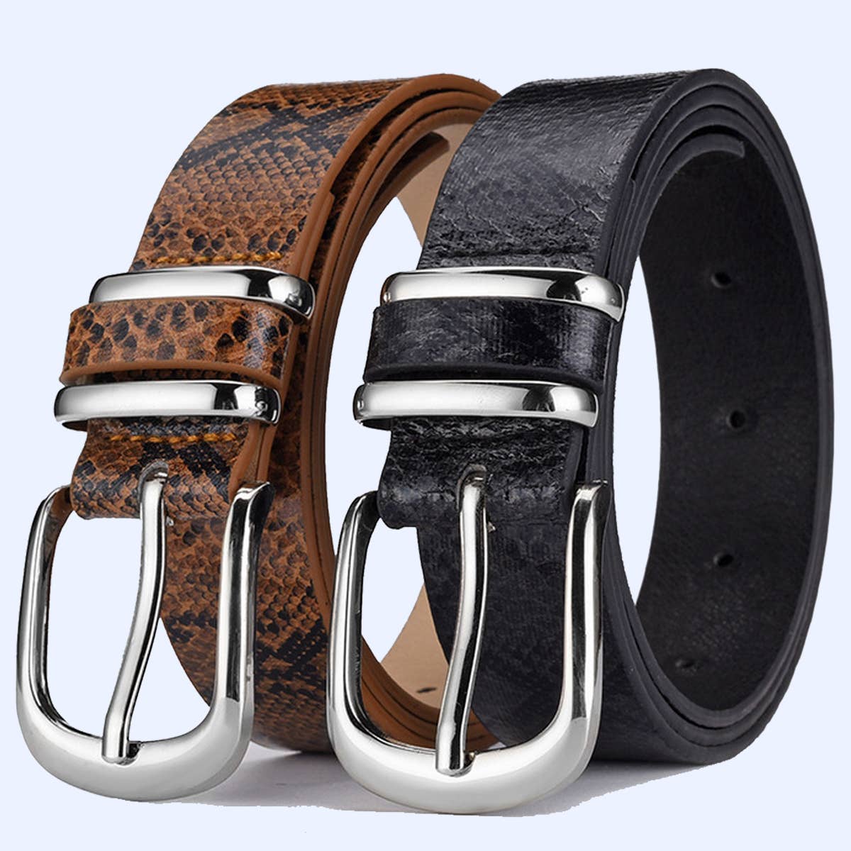 2024 NEW WOMEN RETRO SNAKE PRINT PIN BUCKLE BELT_CWABE0356