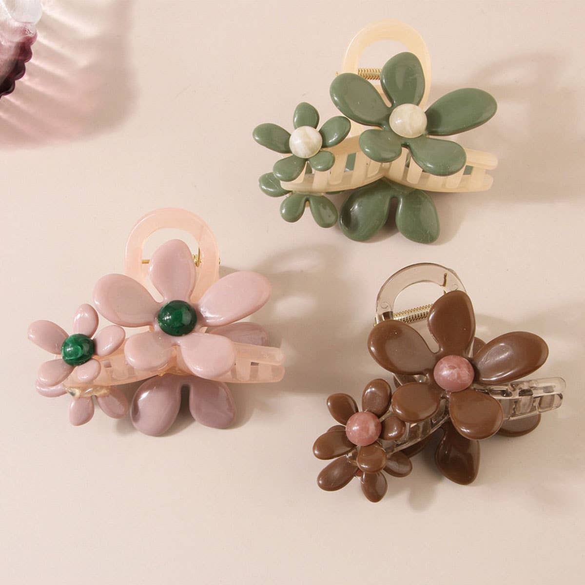Fashion flower hair clip with duck beak hair clip