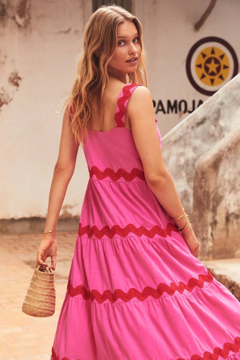 SIMPLE SEXY RIPPLE TOP OVERSIZED SWING SLIP DRESS