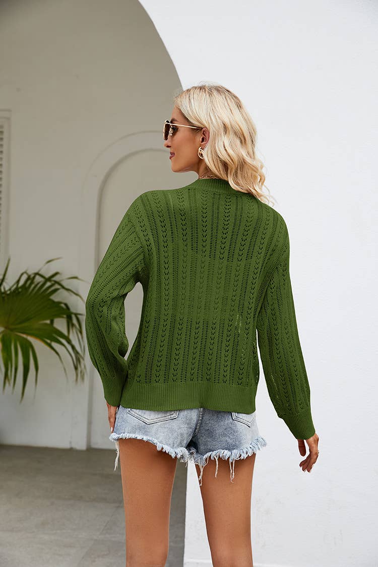 STYLISH BUCKLE KNIT SWEATER OVER THE TOP