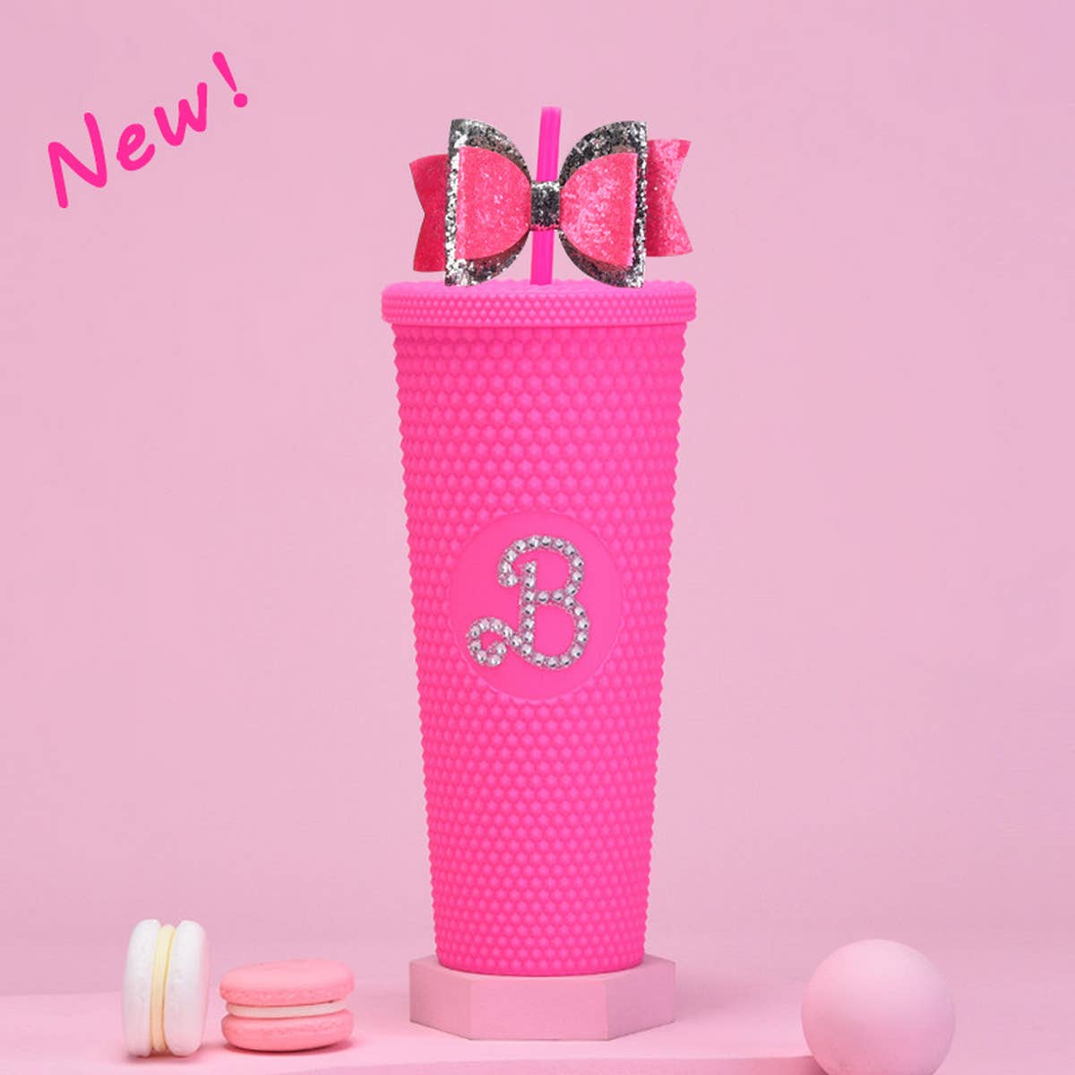 DOUBLE LAYER PORTABLE PLASTIC STRAW DIAMOND CUP