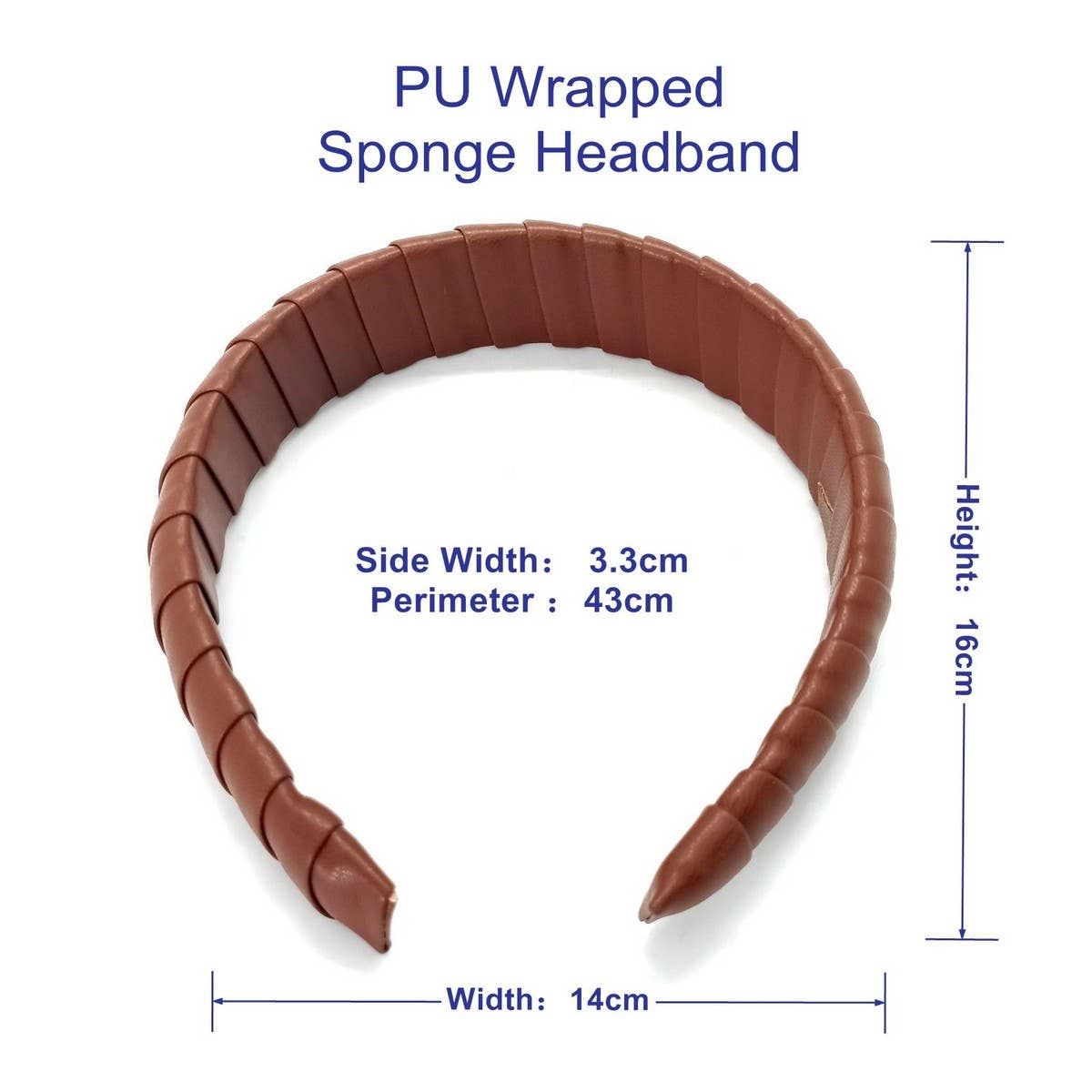 Handcrafted PU Leather Padded High Crown Headband