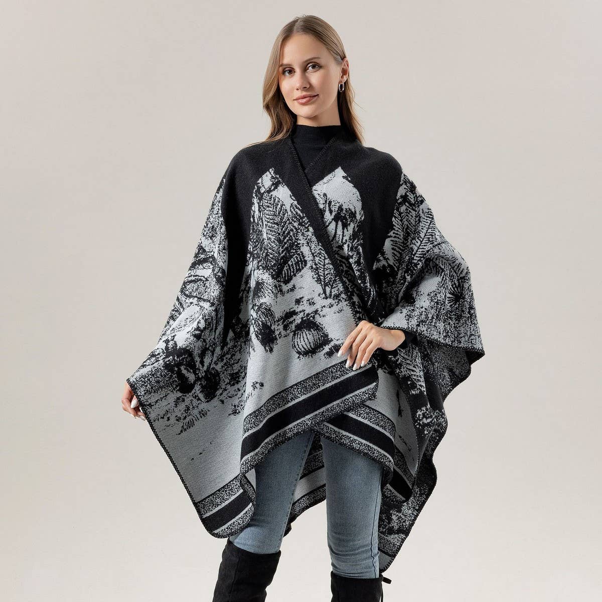 FAUX CASHMERE SHAWL WARM CAPE OUTER SCARF