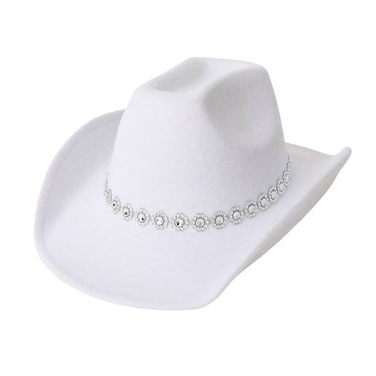 Spiral Sequin Brim Western Felt Fedora Hat_CWAH3625