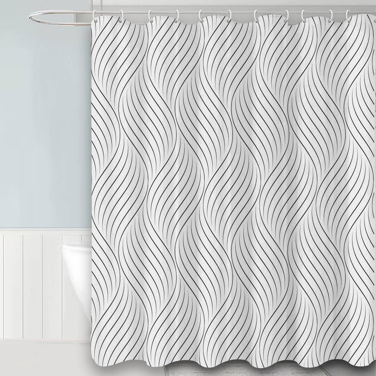 SIMPLE GEOMETRIC WATERPROOF SHOWER CURTAIN_CWMM1796