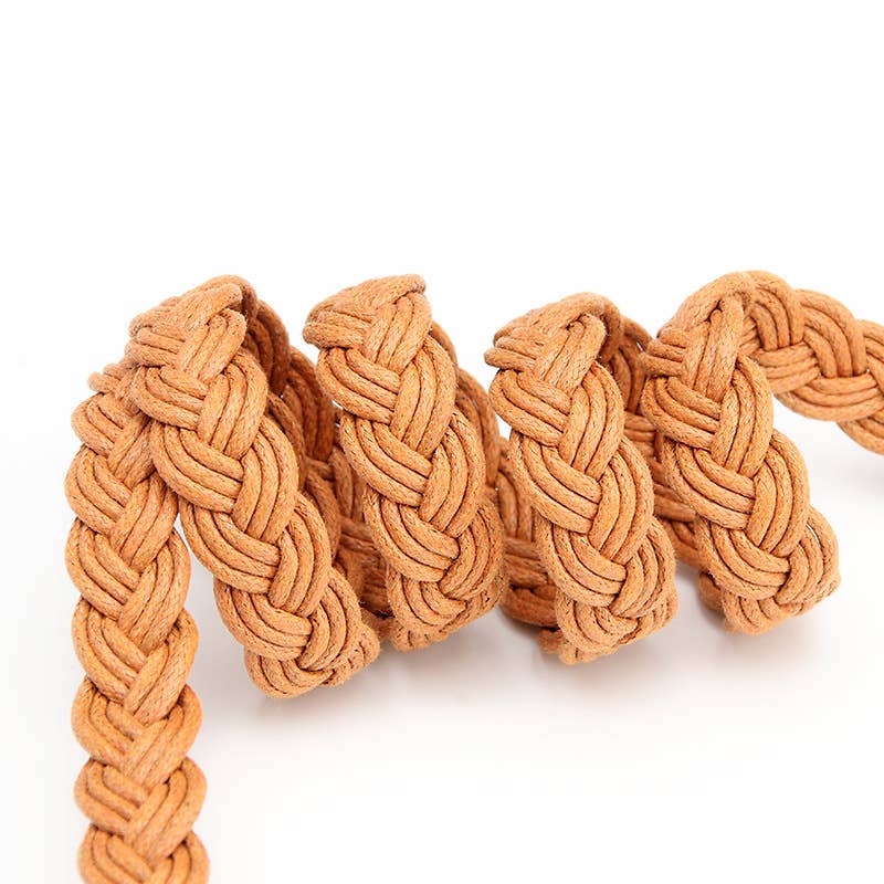 Retro-style women's wax rope woven belt