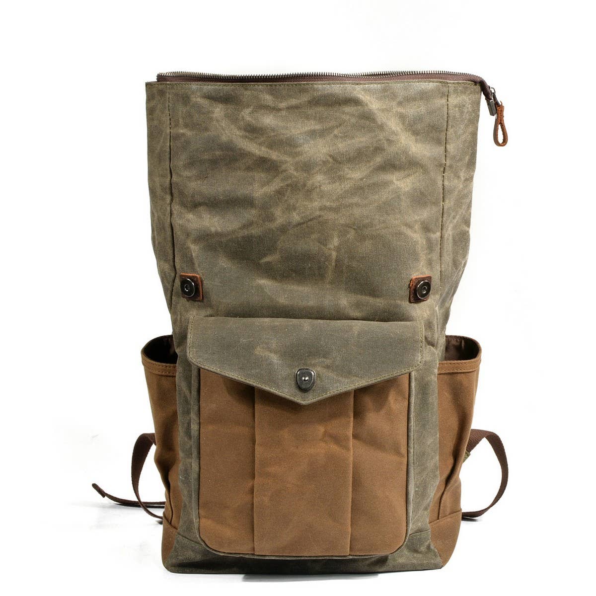 Unisex Waxed Canvas Travel Laptop Backpack_CWAB5531