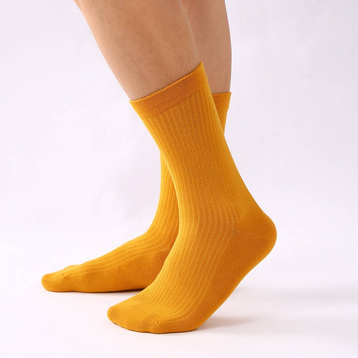 MEN'S CASUAL SOLID COLOR MID-CALF SOCKS