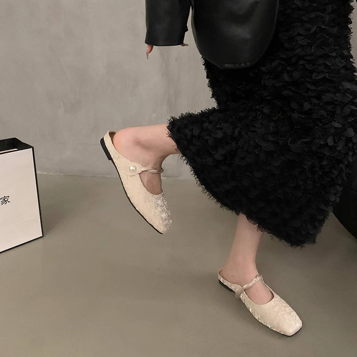 Silver Open-Toe Slip-On Flat Sandals for Women