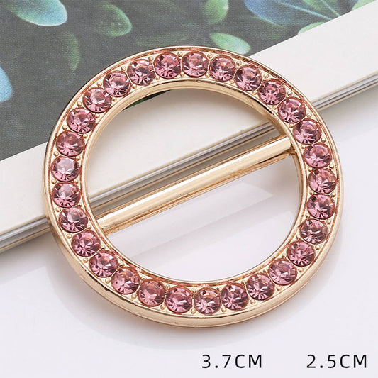 METAL RING PINK DIAMOND SCARF RING WITH NO UPKEEP