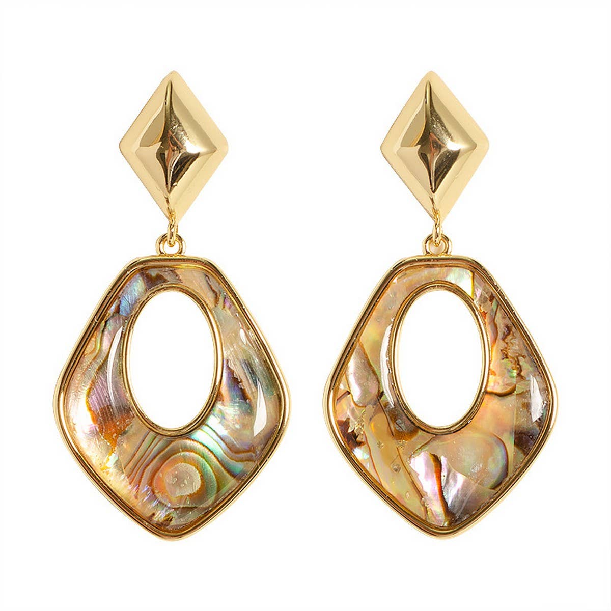 FASHIONABLE COLORFUL NATURAL ABALONE EARRINGS