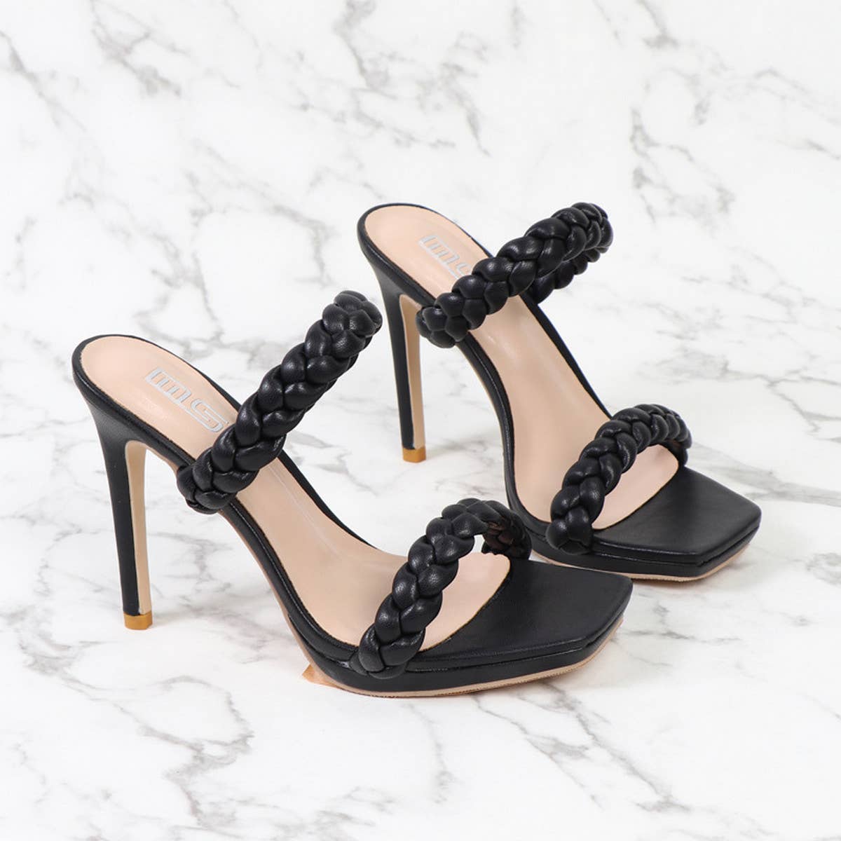 WOMEN SIMPLE WATERPROOF STILETTO HIGH HEELS