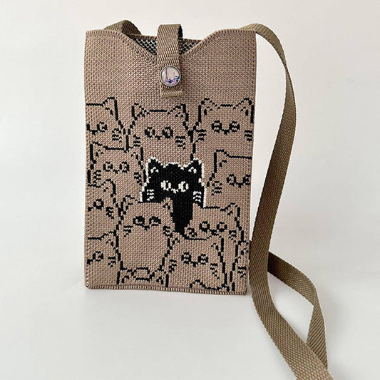 Fashionable single-shoulder knitted crossbody bag