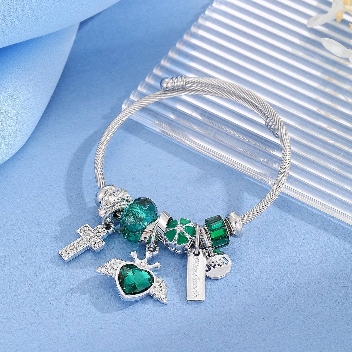 Trendy Silver Stainless Steel Adjustable Bracelet