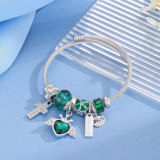 Trendy Silver Stainless Steel Adjustable Bracelet